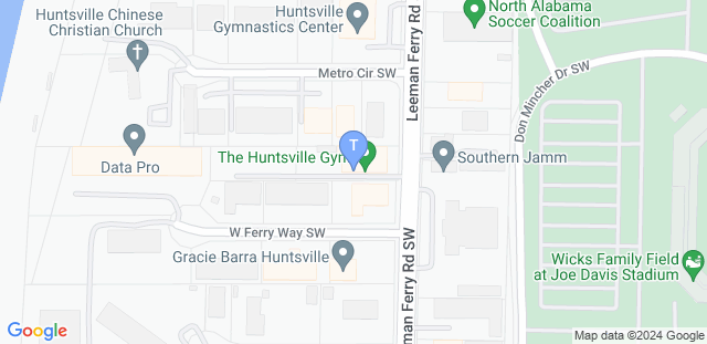 Map to The Huntsville Gym